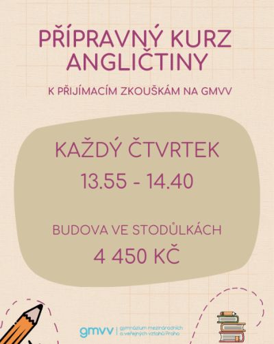 Přípravný kurz angličtiny k přijímacím zkouškám